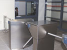 Turnstiles are controlled by access card through the main security system.